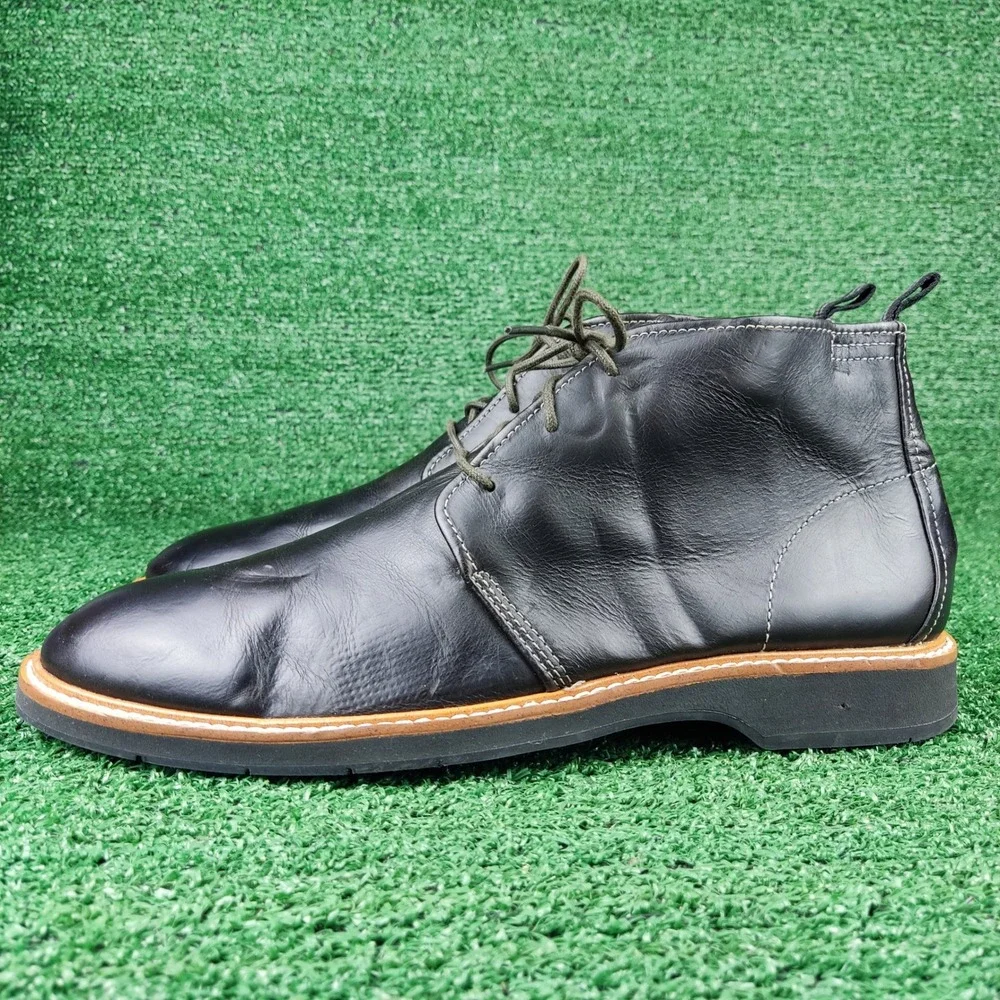 Cole Haan Chukka Boots Mens 10 Black C31927 Grand OS Leather Lace Up Ankle Boot